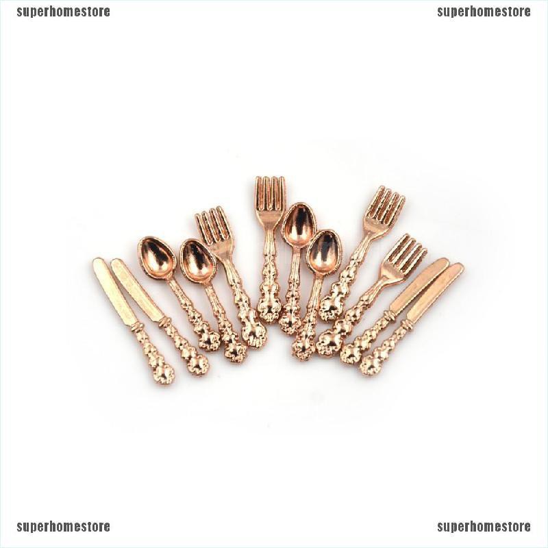 Bộ 12 Dao Nĩa 1: 12 Dùng Trang Trí Nhà Búp Bê