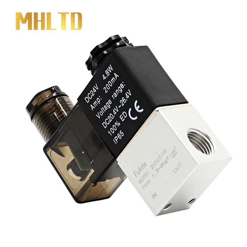 Van điện từ 2V025-08 / 06 AC220V 110V DC24V hai vị trí hai van khí điều khiển kín thông thường