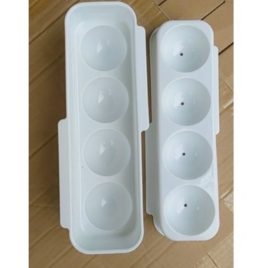 Khay đá bi tròn tủ lạnh 4 viên có nắp đậy Việt Nhật (6978), Khuôn làm thạch hoa quả hình bi tròn ngộ nghĩnh - #KHAYDA