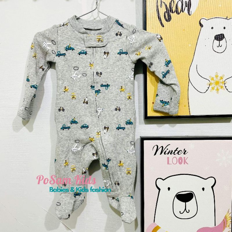 (Chọn mẫu)(Size new born) Body sleepsuit, body sleep dài tay liền tất vớ cho bé trai bé gái, hàng xuất xịn - PoSam Kids