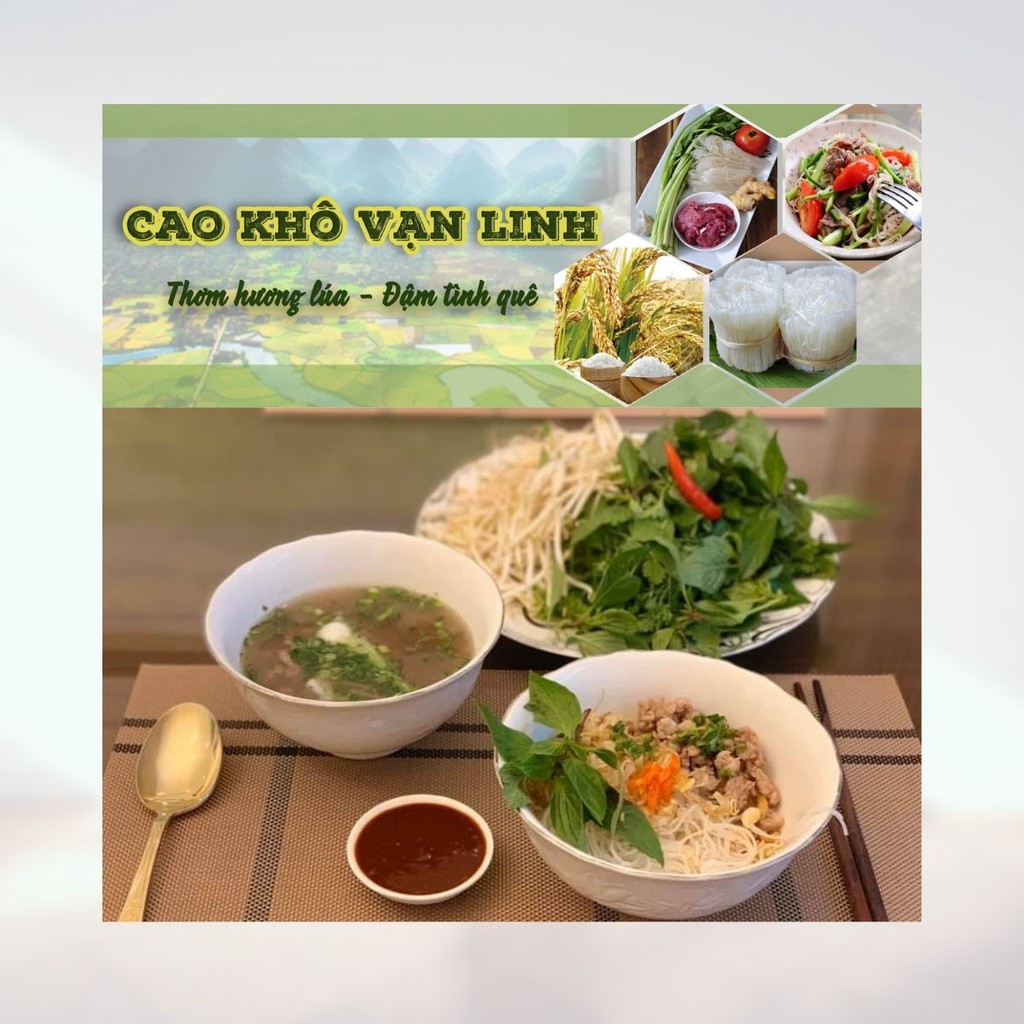 Phở khô đặc sản Cao khô Vạn Linh LangSonFood làm từ gạo bao thai nguyên chất chuẩn sạch gói 500g