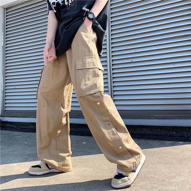 Quần Dài Nhiều Túi Phong Cách Hip Hop Đường Phố Nhật Bản Cho Nam size M-3XL