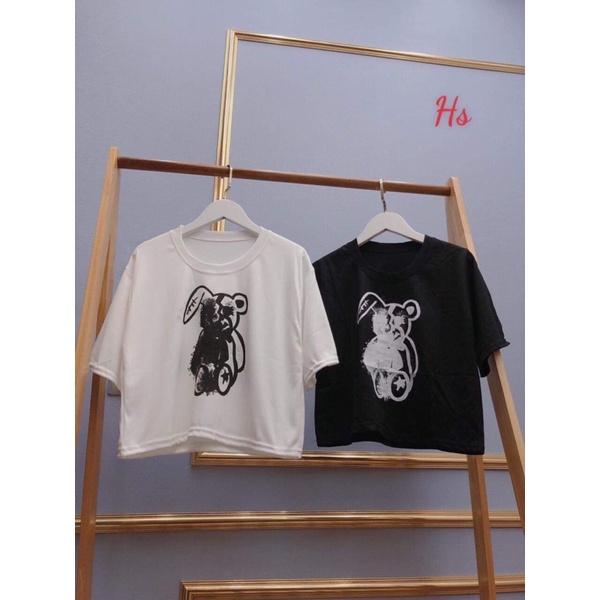 Áo croptop in gấu tai dài HSU1