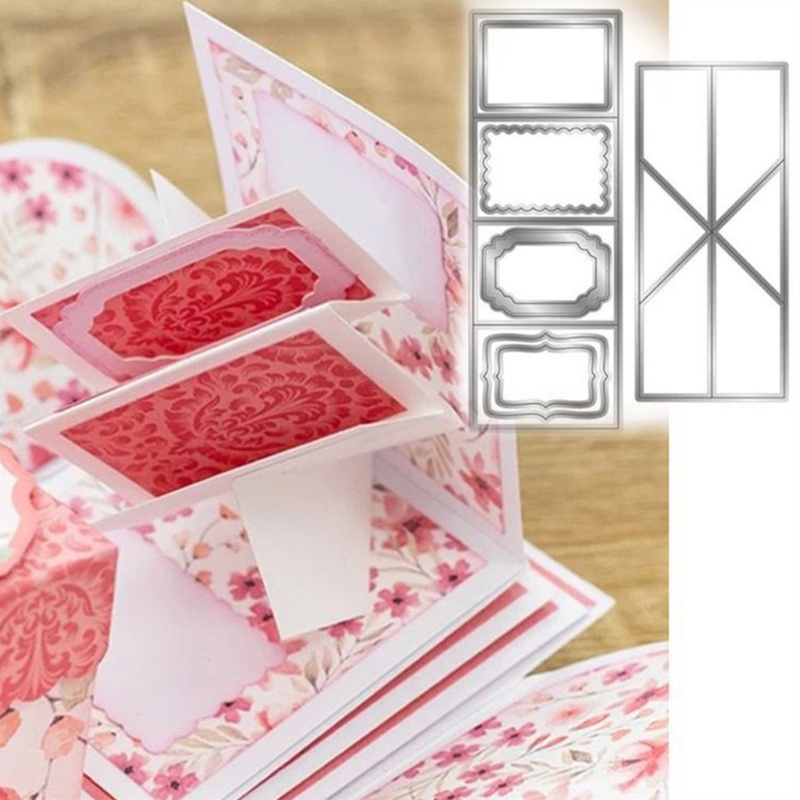 Khuôn cắt thẻ dập nổi hình phong thư bằng kim loại dùng trang trí sổ tay DIY