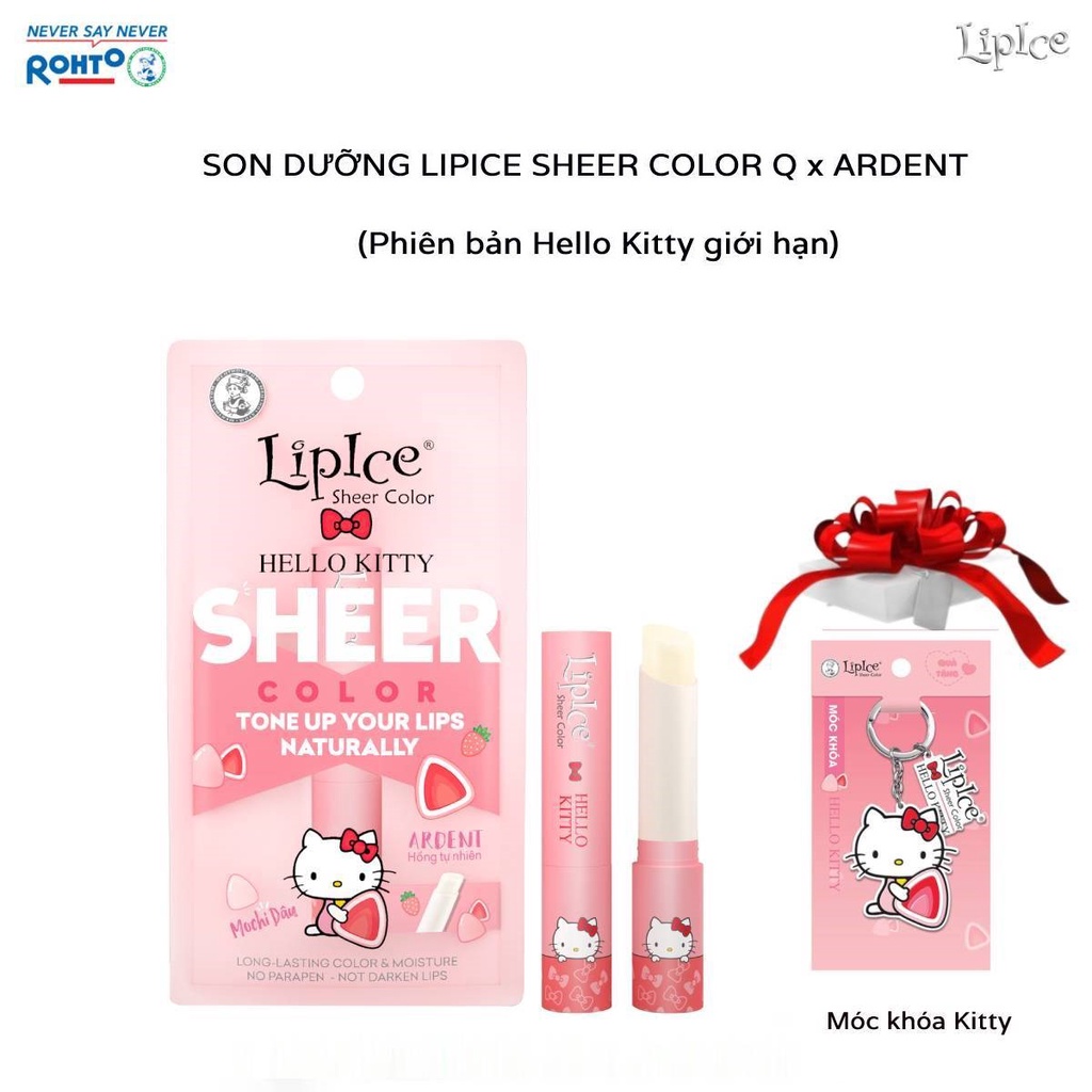 Son dưỡng hiệu chỉnh sắc môi tự nhiên LipIce Sheer Color x Hello Kitty 2.4g (Phiên bản giới hạn) + Tặng kèm móc khóa