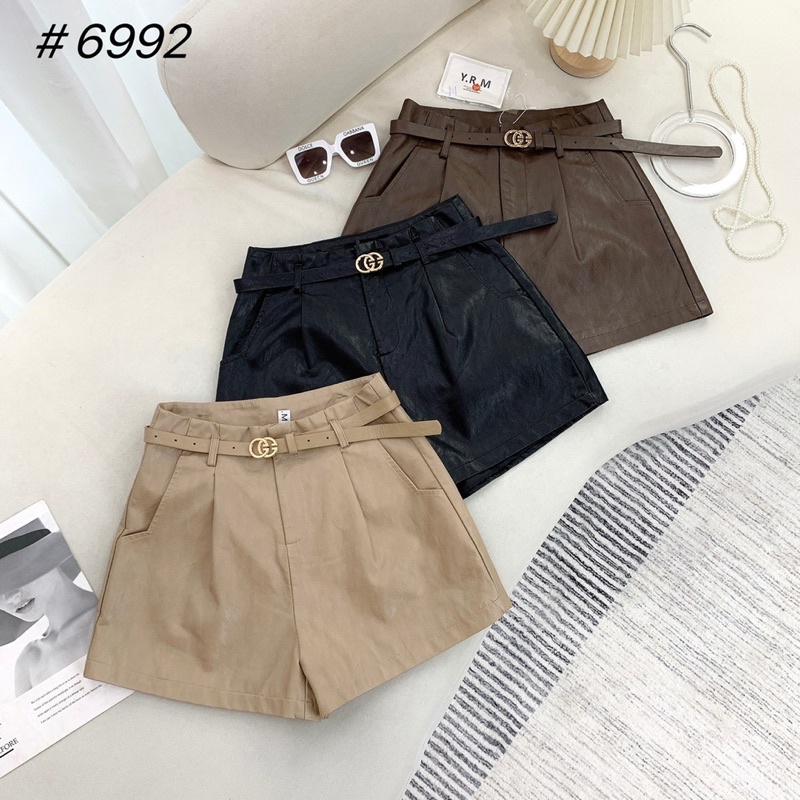 QUẦN SHORT DA KÈM ĐAI GG CẠP CAO HÀNG QCL1 MS24455 (K4-2)