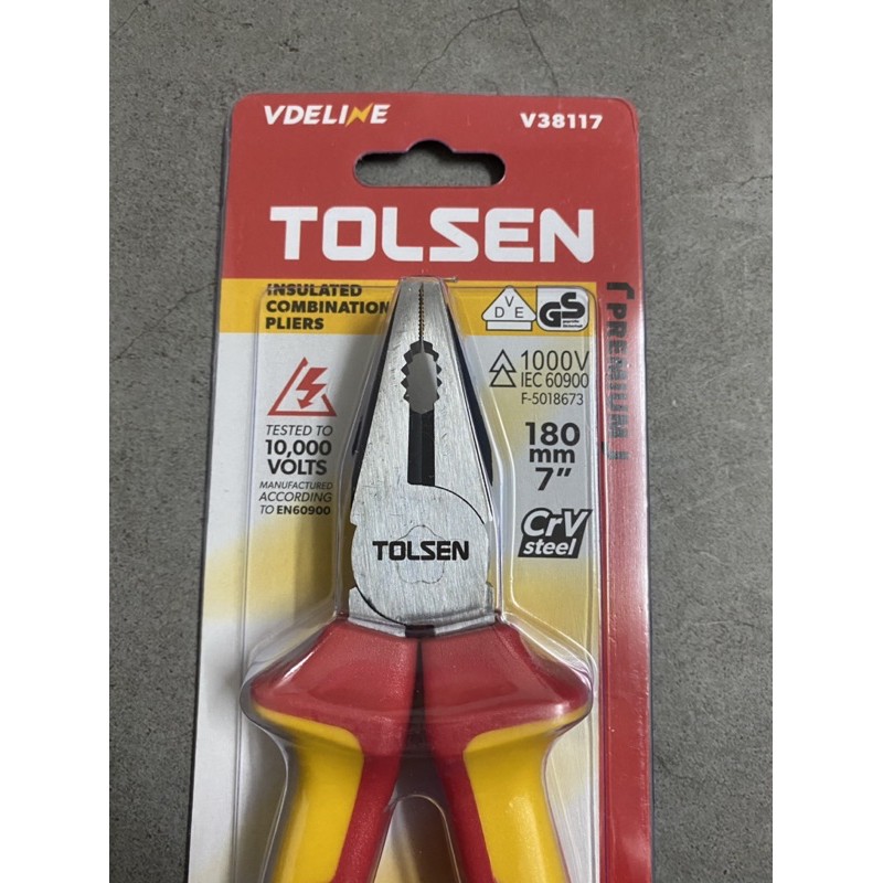 Kìm răng cách điện 1000V loại 7 inch Tolsen V38117