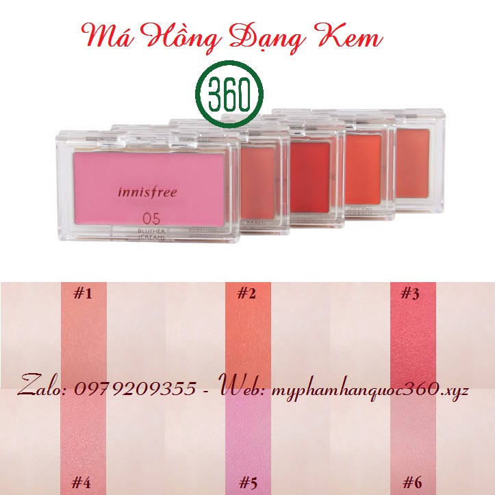 Má Hồng Dạng Kem Innisfree My Palette My Blusher [Cream] 2.6g