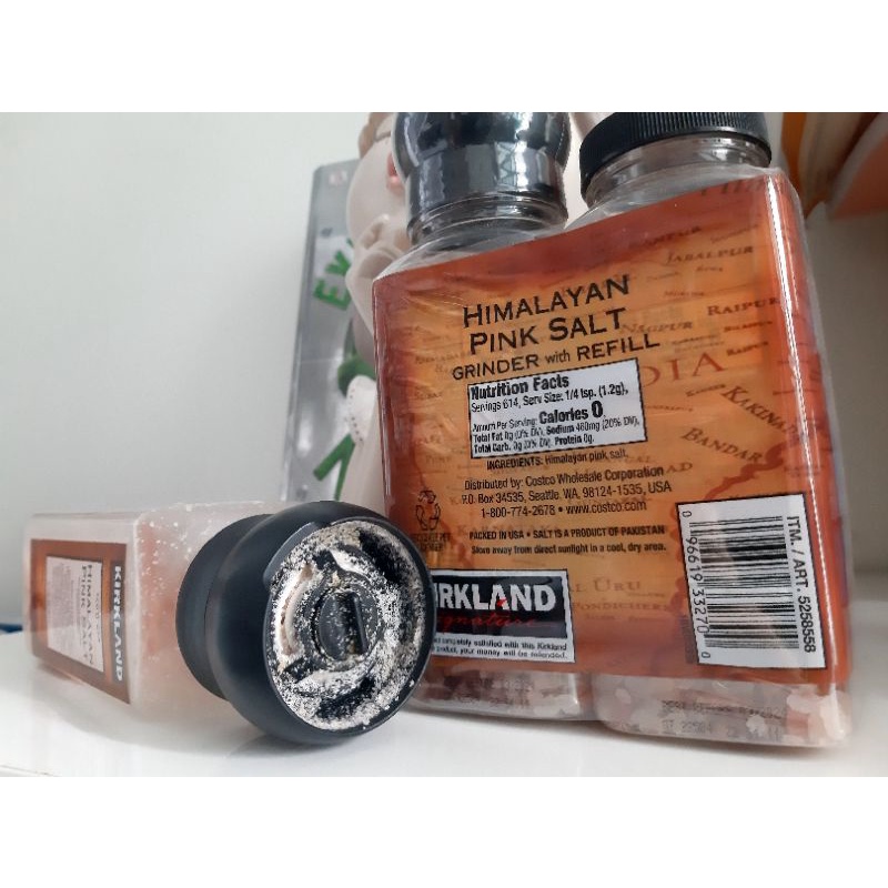 Hsd:12.2025 .MUỐI ĐỎ kirkland signature himalayan pink salt grinder  NHẬP TỪ MỸ- 1 chai 360gram/ 2 chai 737gr.mẫu mới