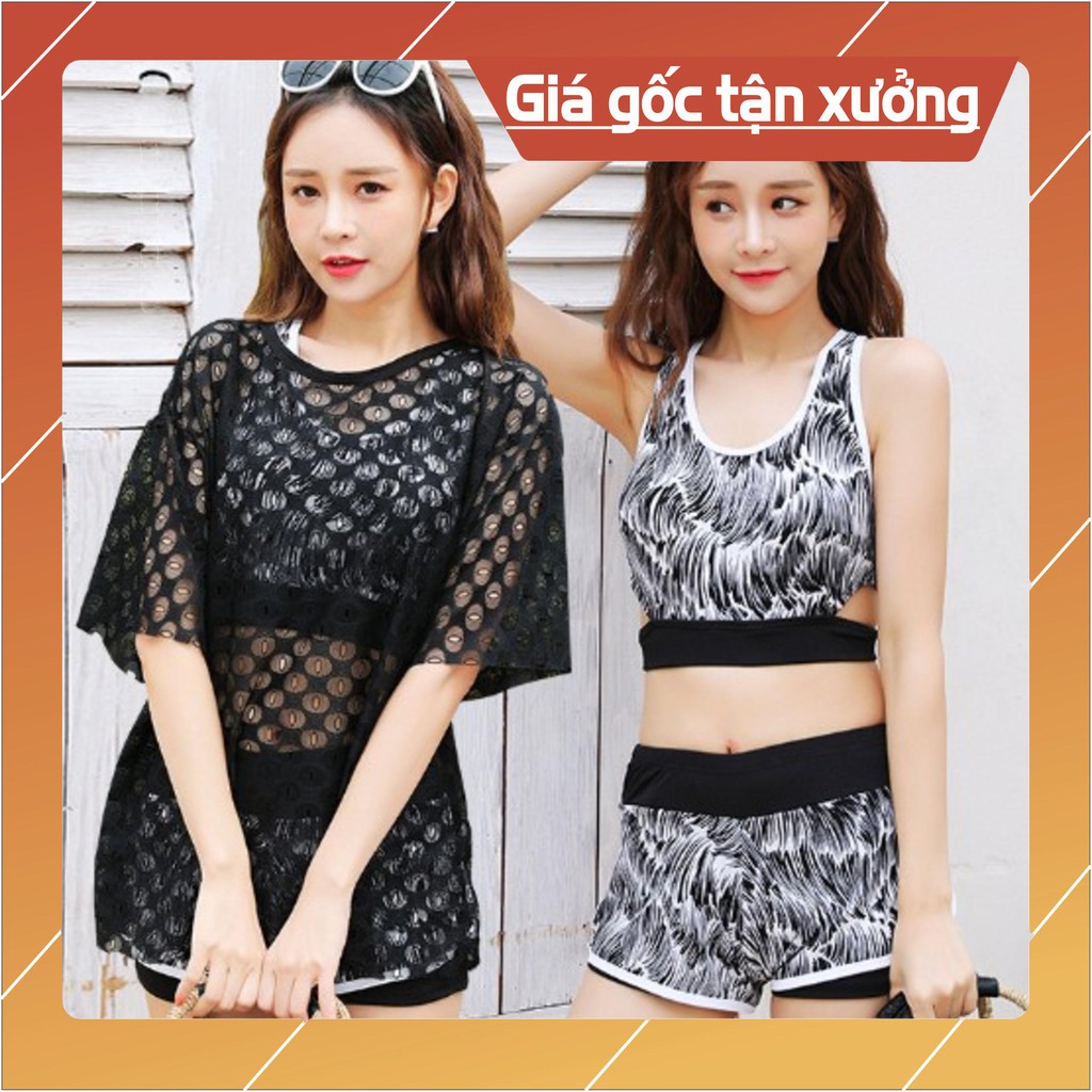 Bộ bơi 3 mảnh nữ họa tiết rằn ri hot 2020