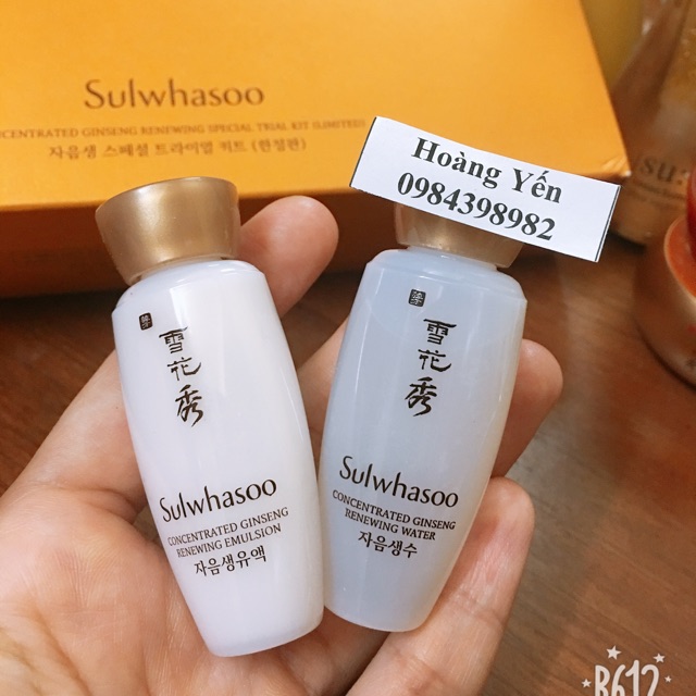 [MẪU MỚI] Cặp nước hoa hồng + sữa dưỡng Sulwhasoo nhân sâm 25ml/ chai