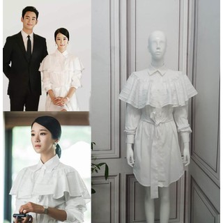 Korean áo váy shirt dress it’s okay to not be okay seo ye ji vintage lotus leaf dresses