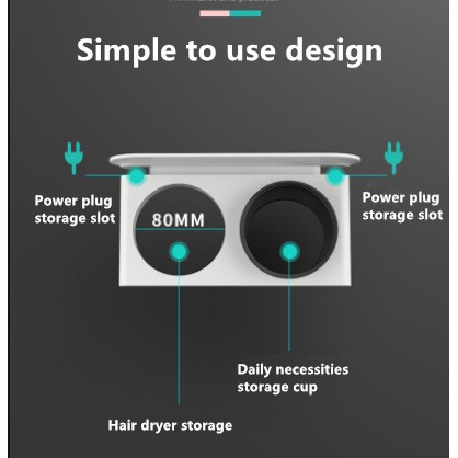 OUSUWO Giá Treo Máy Sấy Tóc Gắn Tường Tiện Lợi