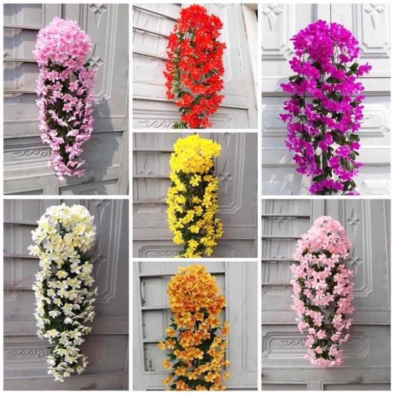 Chùm Đỗ Quyên Treo Tường - hoa vải hoa lụa cao cấp