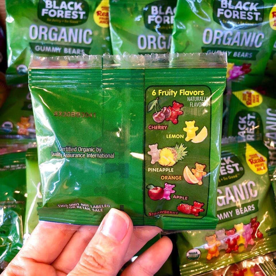Kẹo dẻo Black Forest Gummy Bear Organic USA