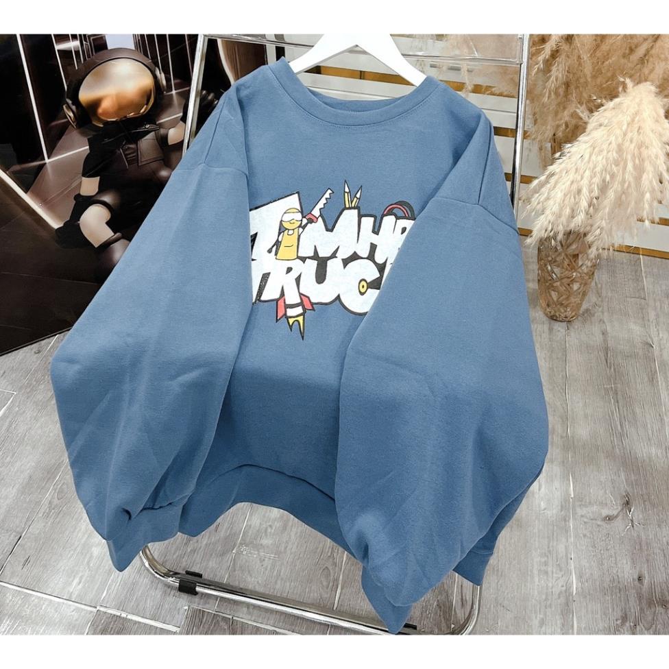 Áo Sweater Nam Nữ Dài Tay Dáng Rộng In Hoại Tiết Timhr Basic FormTo