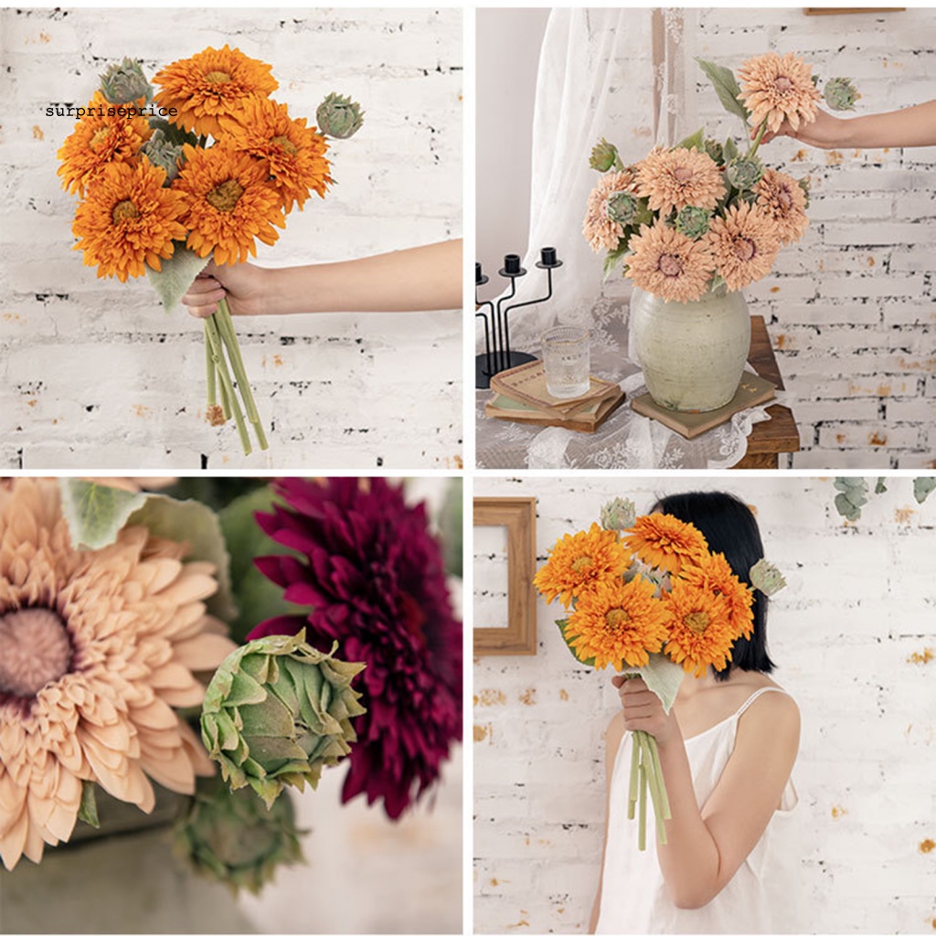 Bó Hoa Hướng Dương Giả Bằng Lụa Dùng Trang Trí