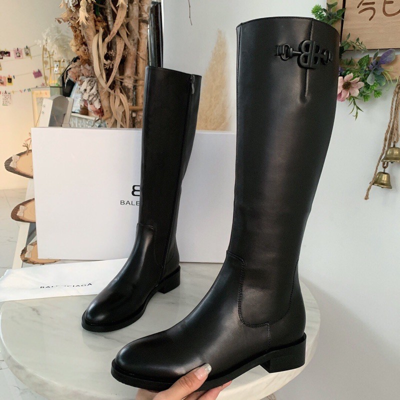 boots nữ cao cổ khoá bên hông da bò nhập khẩu mẫu mới nhất trong năm balenciaga