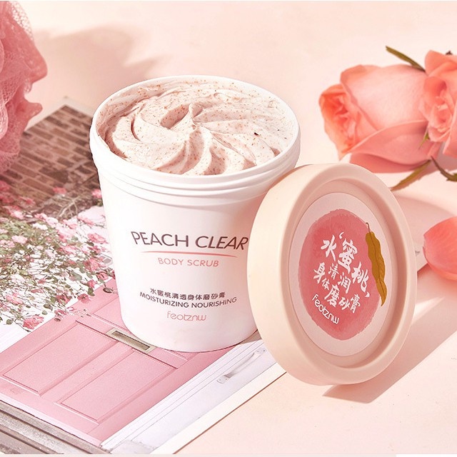 Tẩy da chết body Đào HEYXI Peach Clear, tẩy tế bào chết body đào, kem thải độc tố da 200ml | BigBuy360 - bigbuy360.vn