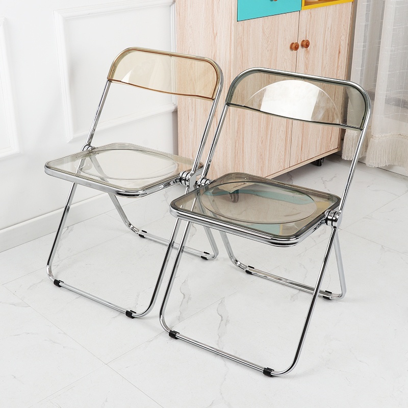 [Hàng HOT] Ghế Gấp trong suốt Acrylic Mạ điện cho chụp ảnh trang trí phòng siêu xinh【Tennessee052】