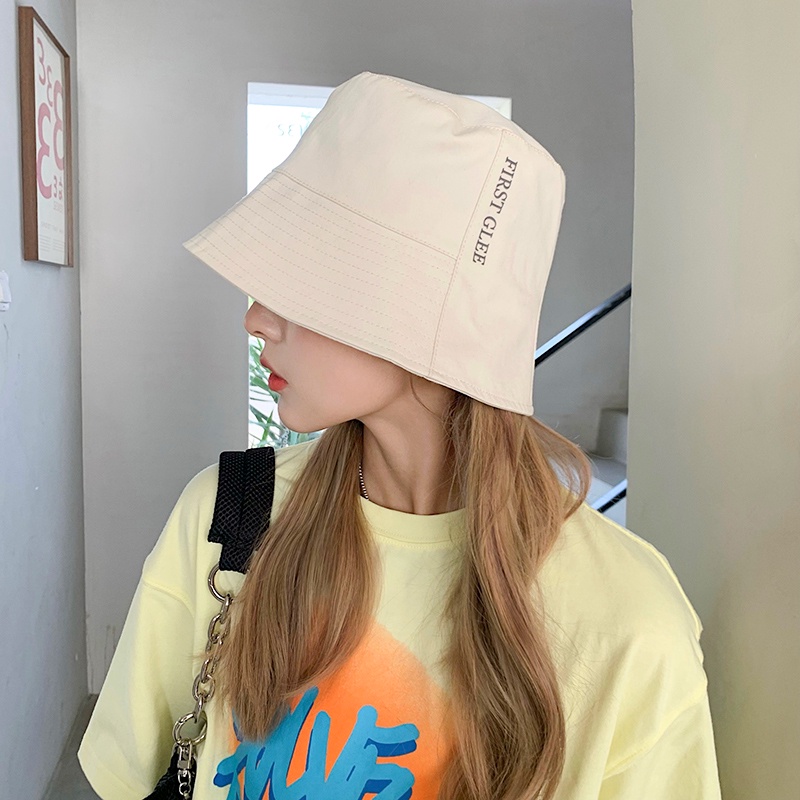 Nón Bucket In Chữ Phong Cách Hàn Quốc Cổ Điển Dễ Phối Đồ Cho Nữ