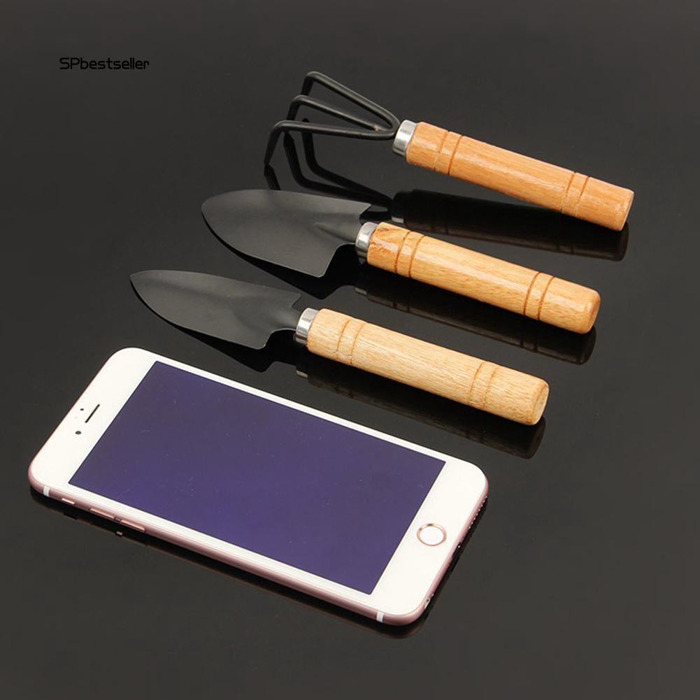 Bộ 3 dụng cụ làm vườn mini bằng gỗ tiện lợi