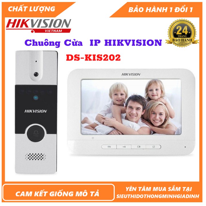 Bộ Chuông Cửa Màn Hình Màu IP HIKVISION DS-KIS202 [Đổi 1 Trong 10 Ngày - Bảo Hành 2 Năm]