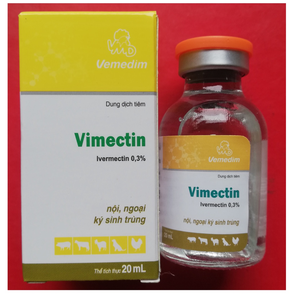 1 lọ Vimectin 20 ml Sản phẩm cao cấp chuyên dùng cho trâu, bò, dê, cừu, heo, gia cầm, chó, mèo, thỏ