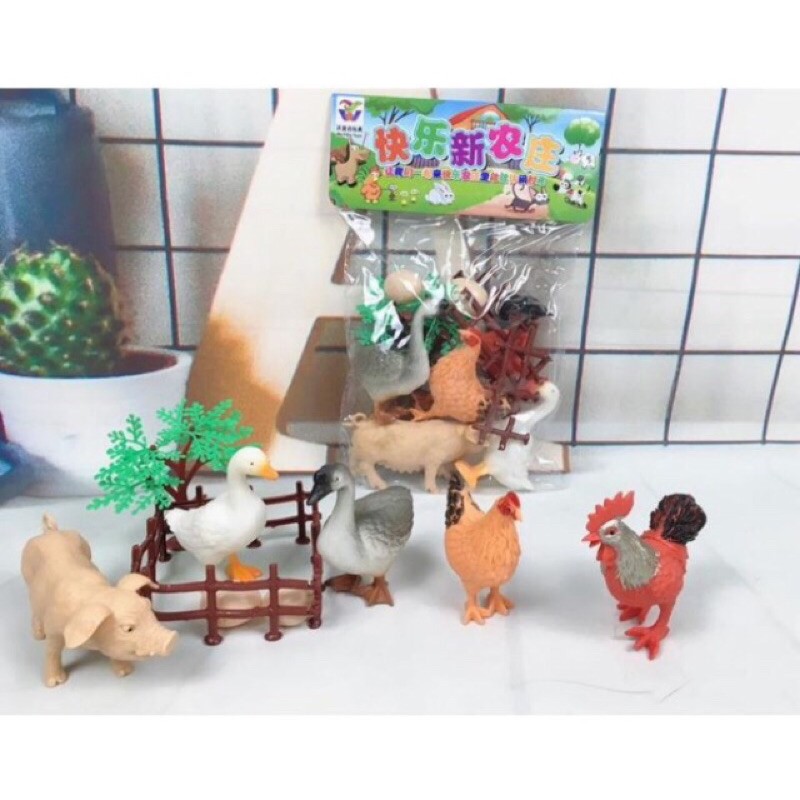 Túi đồ chơi thú nhựa , mô hình bằng nhựa các loại động vật nuôi