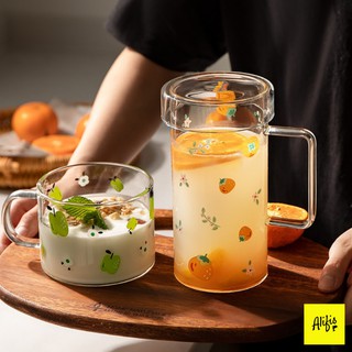 Cốc thủy tinh, ly thủy tinh thủy tinh chịu nhiệt nhiều họa tiết - dùng uống trà, cafe, sinh tố...