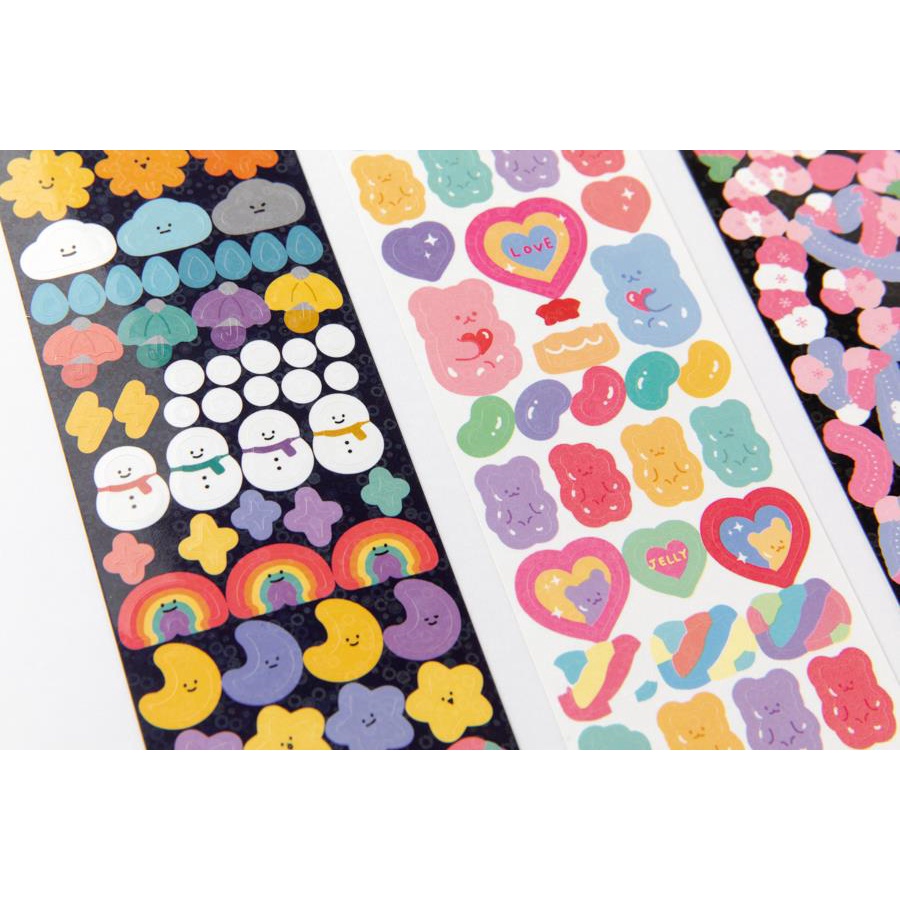 Set 9 Tấm Sticker ARTBOX Hàn Quốc Hologram Lấp Lánh Dễ Thương Yellow