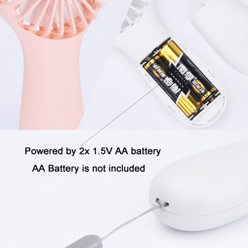 Quạt Cầm Tay 3 Tốc Độ Chạy Pin AA 3V Dùng Cho Valentine s D