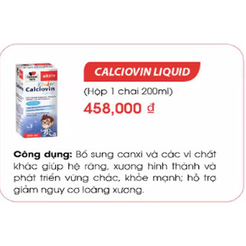 (Nhập khẩu chính hãng) Siro bổ sung Canxi hữu cơ dành cho bé Doppelherz Aktiv Kinder Calciovin Liquid