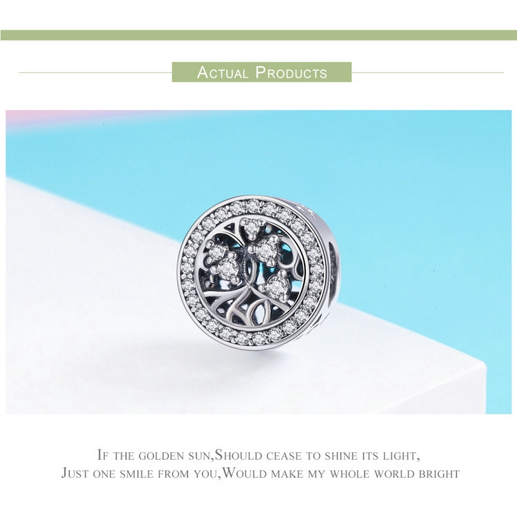 Hạt cườm Bamoer SCC616 xi bạc 925 làm trang sức diy 2 màu tùy chọn cho nữ