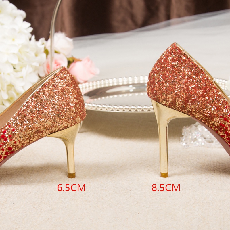 Giày Cao Gót Mũi Nhọn Đính Đá Pha Lê Màu Sắc Gradient Phong Cách Trung Hoa Cho Nữ