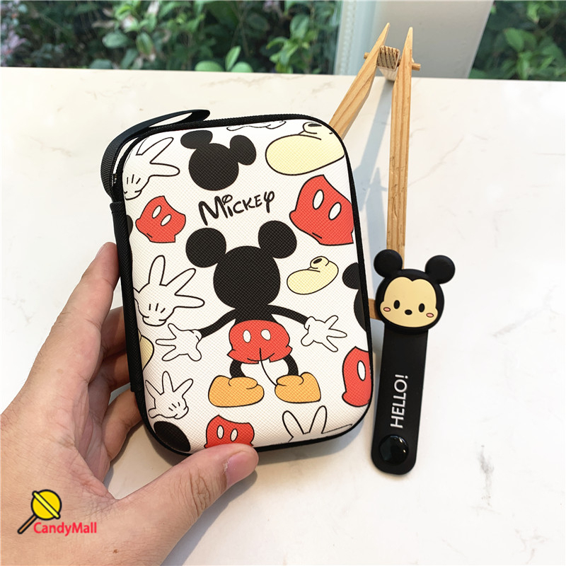Túi đựng mỹ phẩm hoạt hình Mickey Doremon Tai nghe di động Túi đựng tiền xu Túi đựng điện