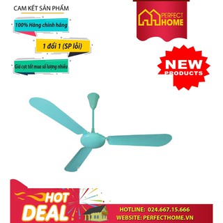 BÃO SALE {Hàng chính hãng} ( Hàng_Chính hãng) Quạt trần Điện Cơ vinawin QT1400-S cánh sắt, màu Xanh