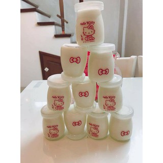 Sét 10 lọ đựng sữa chua thủy tinh