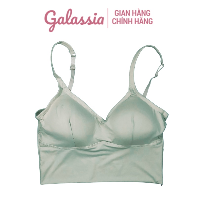 Áo bra nữ 2 dây croptop thể thao hở lưng tập gym không gọng dây đệm mỏng chính hãng Galassia