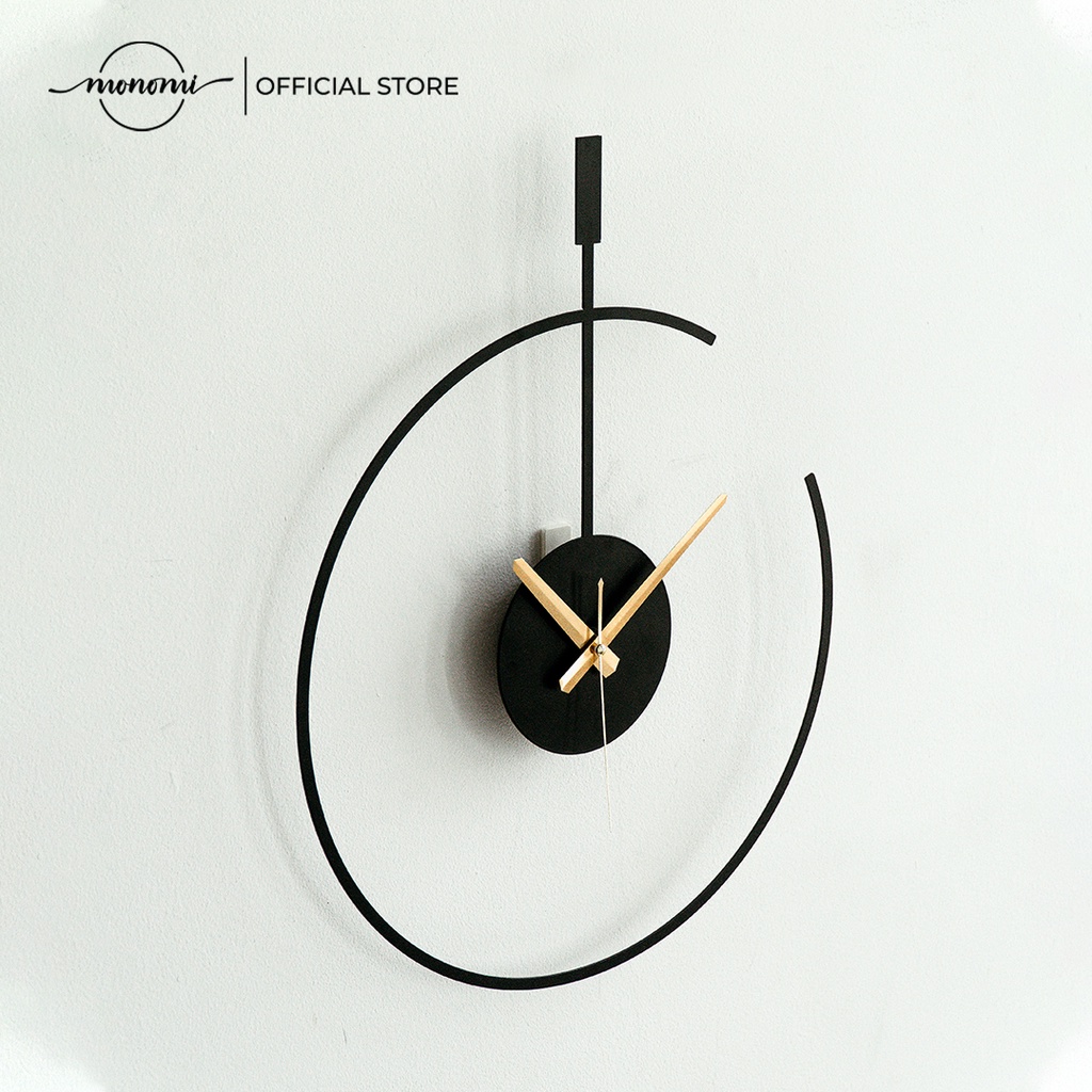 Đồng Hồ Treo Tường Oneline Trang Trí Decor Phòng Khách CNC Metal Wall Clock THE MONOMI - C004