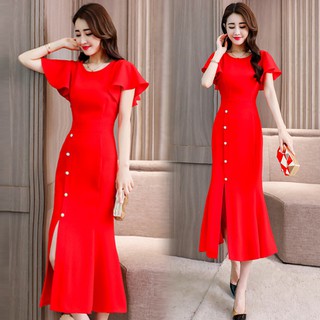 Đầm ôm xẻ dáng dài cho người béo mập