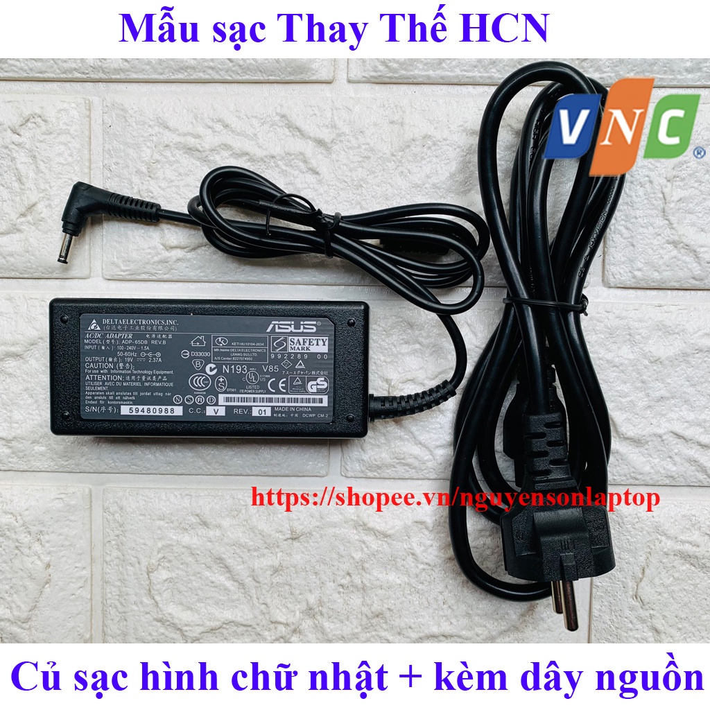 Sạc Laptop Asus 19V - 2.37A - Chân nhỏ 4.0mm x 1.35mm - Hàng NEW