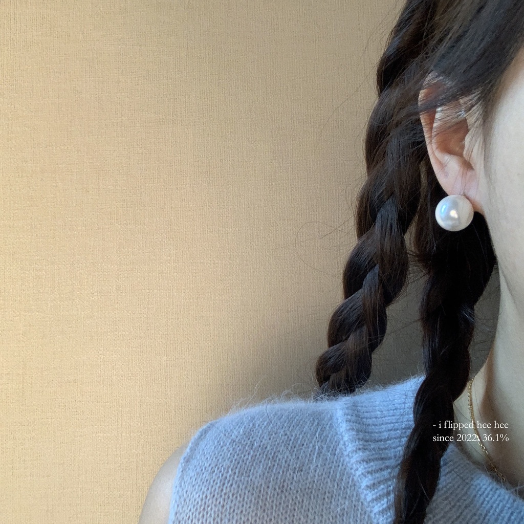 Bông tai 19A1508 chuôi bạc S925 đính ngọc trai phong cách cổ điển Hàn Quốc sang trọng