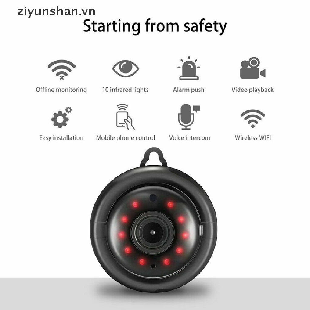 ziyunshan HD 1080P V380 Wireless WiFi Camera Hiden Webcam Home Security Night Vision vn