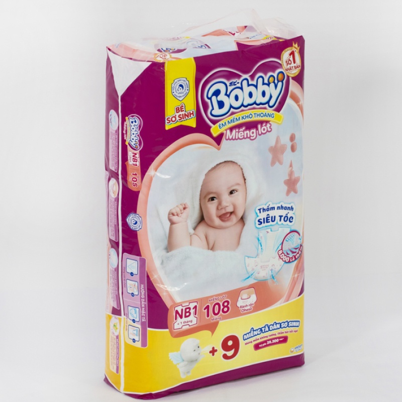 Miếng Lót Sơ Sinh Bobby NB 1- 108+9/ NB 64+6