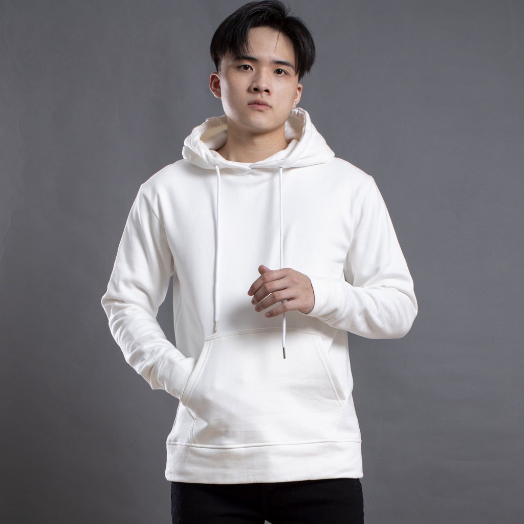 Áo Hoodie nam nữ trắng đen trơn vãi nỉ bông cao cấp unisex dáng rộng đẹp không quá dày THE-QUALITY HD101 | BigBuy360 - bigbuy360.vn