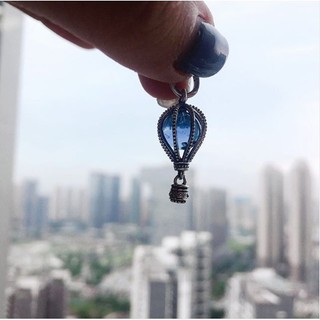 Charm treo khinh khí cầu đá xanh - Bạc Thái s925 chuẩn