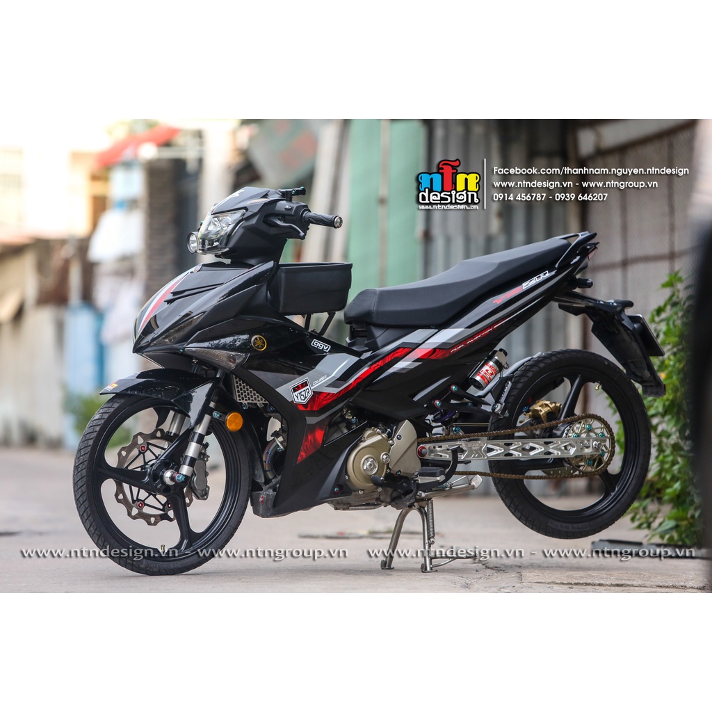 Tem rời exciter 150 đen đỏ xám y15zr mẫu mới , tem 3 lớp cao cấp