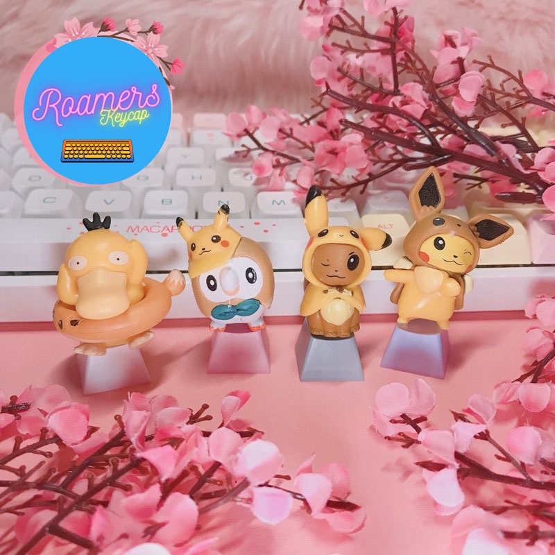 Keycap Hoạt Hình Nhân vật Pikachu dễ thương Pokemon Phím Lẻ R4 BackSpace Shift