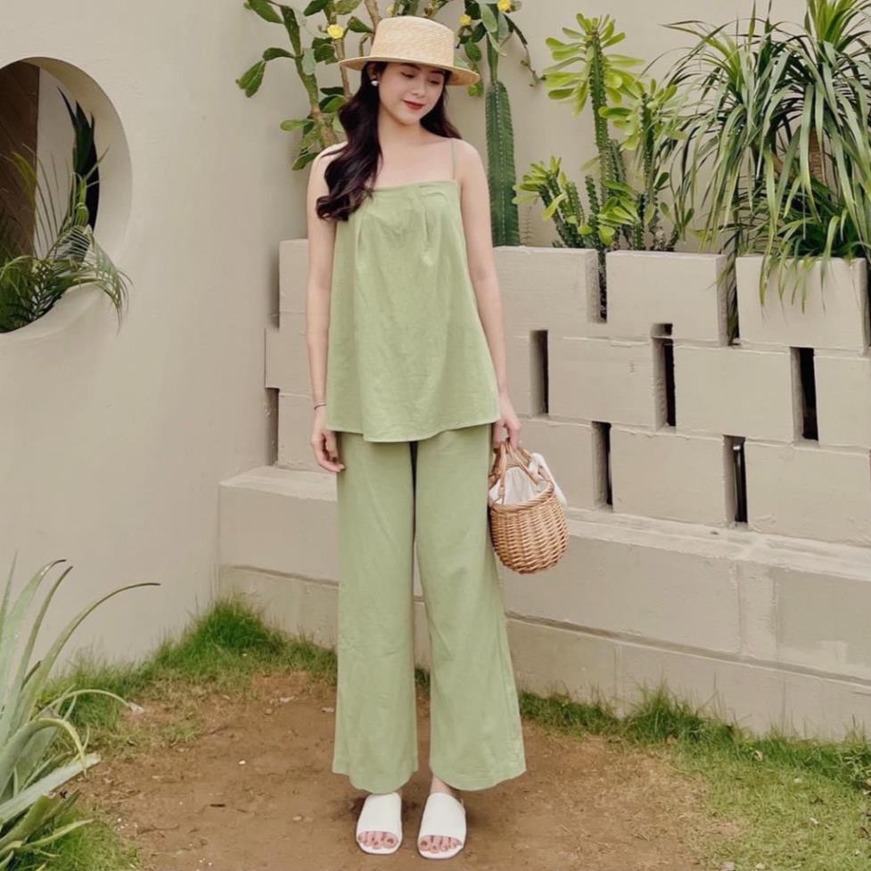 Set đồ nữ cá tính, set quần dài áo hai dây đi chơi sang chảnh mùa hè đẹp 8A00108 JKR | BigBuy360 - bigbuy360.vn